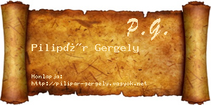 Pilipár Gergely névjegykártya